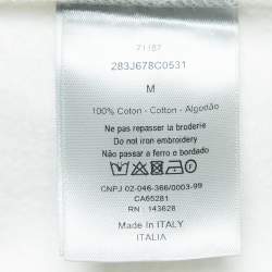 Dior White Cactus Jack Embroidered Cotton Hoodie M