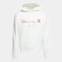 Dior White Cactus Jack Embroidered Cotton Hoodie M