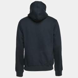 Dior Navy Blue Logo Embroidered Cotton Hoodie M