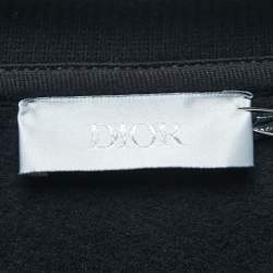 Dior Homme Black Logo Embroidered Cotton Crew Neck Sweatshirt M