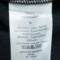 Dior Homme Black Logo Embroidered Cotton Crew Neck Sweatshirt M