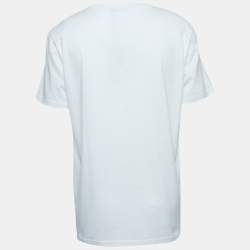 Dior Homme White Bee Embroidered Cotton Crew Neck T-Shirt XL