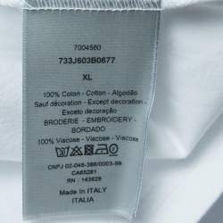 Dior Homme White Bee Embroidered Cotton Crew Neck T-Shirt XL