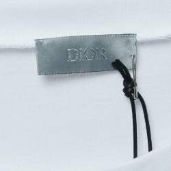 Dior Homme White Bee Embroidered Cotton Crew Neck T-Shirt XL