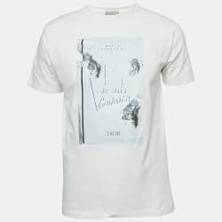 Dior X Daniel Arsham White Cotton Printed T-Shirt M