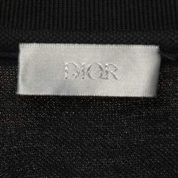 مملوكة مسبقًا Dior Black Cotton Pique Logo-Embroidered Polo T-Shirt M
