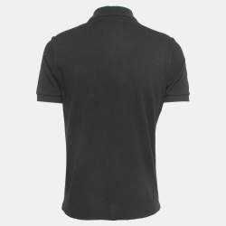 مملوكة مسبقًا Dior Black Cotton Pique Logo-Embroidered Polo T-Shirt M
