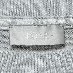 Pre Owned Dior X Daniel Arsham Grey Oblique Jacquard Knit T-Shirt S