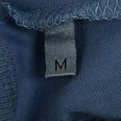 Pre Owned Dior Light Blue Cotton CD Icon Embroidered T-Shirt S