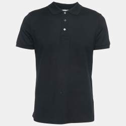 Pre Owned Dior Black Cotton Embroidered Polo T-Shirt M