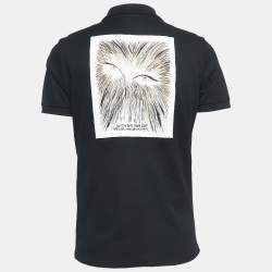 Pre Owned Dior Black Cotton Embroidered Polo T-Shirt M