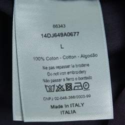 Dior Purple Cotton Embroidered Crewneck T-Shirt L