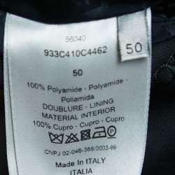 Dior Black Oblique Nylon Zip Front Bomber Jacket L