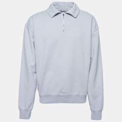 Pre Owned Dior Homme Purple Logo Embroidered Cotton Zip-up Sweatshirt M