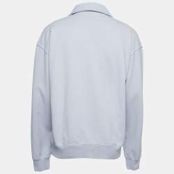 Pre Owned Dior Homme Purple Logo Embroidered Cotton Zip-up Sweatshirt M