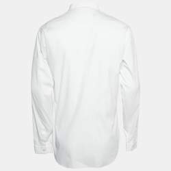 Dior White Cotton Logo Embroidered Button-Up Shirt XL