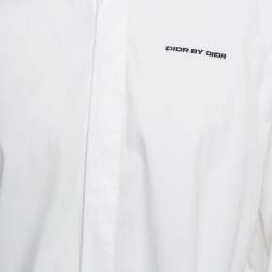 Dior White Cotton Logo Embroidered Button-Up Shirt XL