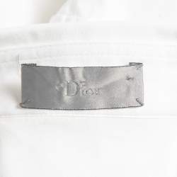Dior White Cotton Logo Embroidered Button-Up Shirt XL