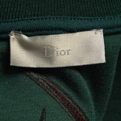 Pre Owned Dior Homme Black Logo Embroidered Knit Crew Neck Sweatshirt L