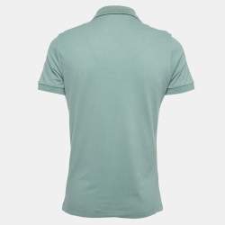 Pre Owned Dior Green Cotton Pique Embroidered Logo Polo T-Shirt M