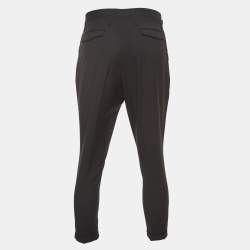 Dior Homme black Wool Belted Tailored Trousers XS Waist 32"