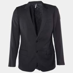 Dior Homme Black Wool Button Front Blazer M