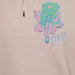 Dior X Alex Foxton Pink Rose Embroidered Cotton Hoodie M
