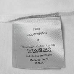 Dior Homme X Air Jordan White Embroidered Cotton Half Sleeve T-Shirt M