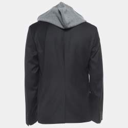 Dior Black Wool Single Breasted Hooded Blazer XL