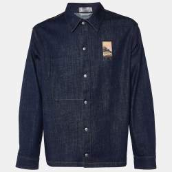 Dior Homme Dark Blue Denim Button Front Jacket L