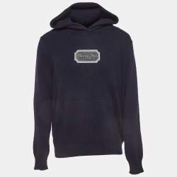 Dior Homme Navy Blue Logo Patch Cashmere Hoodie L