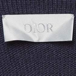 Dior Homme Navy Blue Logo Patch Cashmere Hoodie L