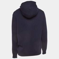 Dior Homme Navy Blue Logo Patch Cashmere Hoodie L