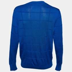 Dior Homme Blue Wool Knit Crew Neck Sweater L
