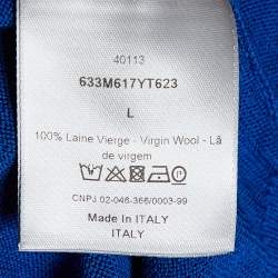 Dior Homme Blue Wool Knit Crew Neck Sweater L