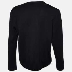 Pre Owned Dior Homme Black Rose Poster Print Wool Long Sleeve Jumper XL