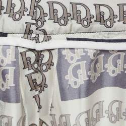 Dior Homme White Oblique Print Silk Bermuda Shorts XL