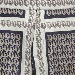 Dior Homme White Oblique Print Silk Bermuda Shorts XL