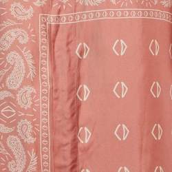 Dior Homme Pink Bandana Motif Print Silk Buttoned Half Sleeve Shirt M