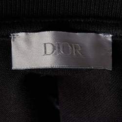 Dior Homme Black Logo Embroidered Cotton Crew Neck T-Shirt XXS