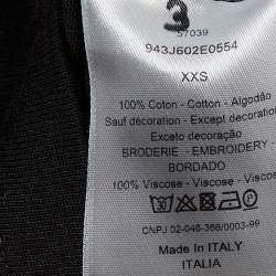 Dior Homme Black Logo Embroidered Cotton Crew Neck T-Shirt XXS