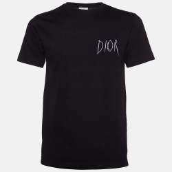 Dior Homme Black Logo Embroidered Cotton Crew Neck T-Shirt XXS