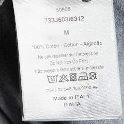 Dior Homme Grey Logo Print Cotton Half Sleeve T-Shirt M