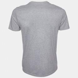 Dior Homme Grey Logo Print Cotton Half Sleeve T-Shirt M