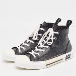 Dior Black Canvas B23 High Top Sneakers Size 45