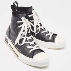 Dior Black Canvas B23 High Top Sneakers Size 45