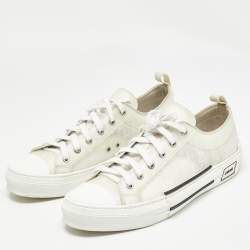 Dior White PVC and Mesh B23  Lace Up Sneakers Size 46