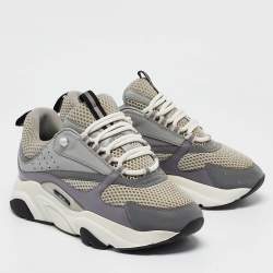 Dior Grey Mesh and Leather B22 Sneakers Size 40