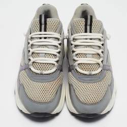 Dior Grey Mesh and Leather B22 Sneakers Size 40