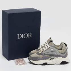 Dior Grey Mesh and Leather B22 Sneakers Size 40